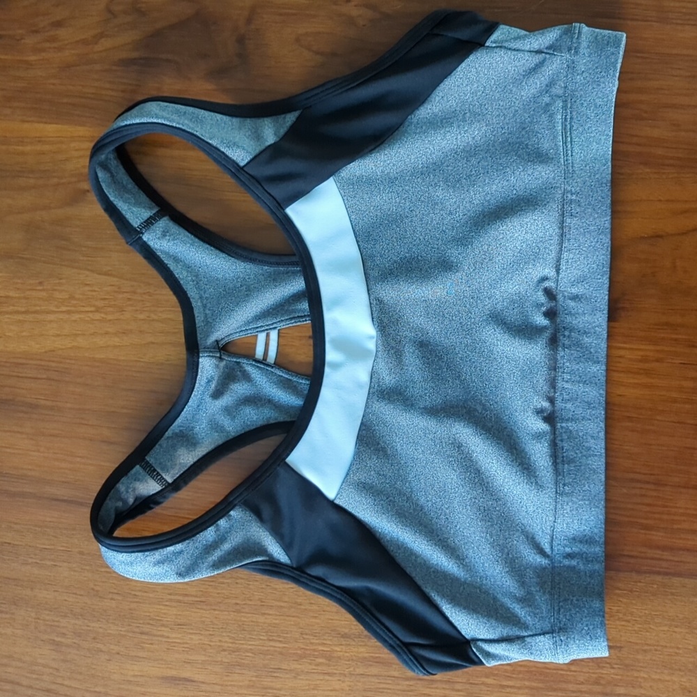 Champion Sports Bra Women's Size 1XL Gray/Black/White Medium Support Like New